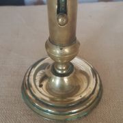 Brass candle holder with pusher and cup