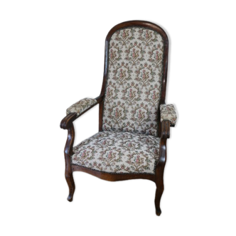 Old voltaire armchair in walnut style louis phillipe