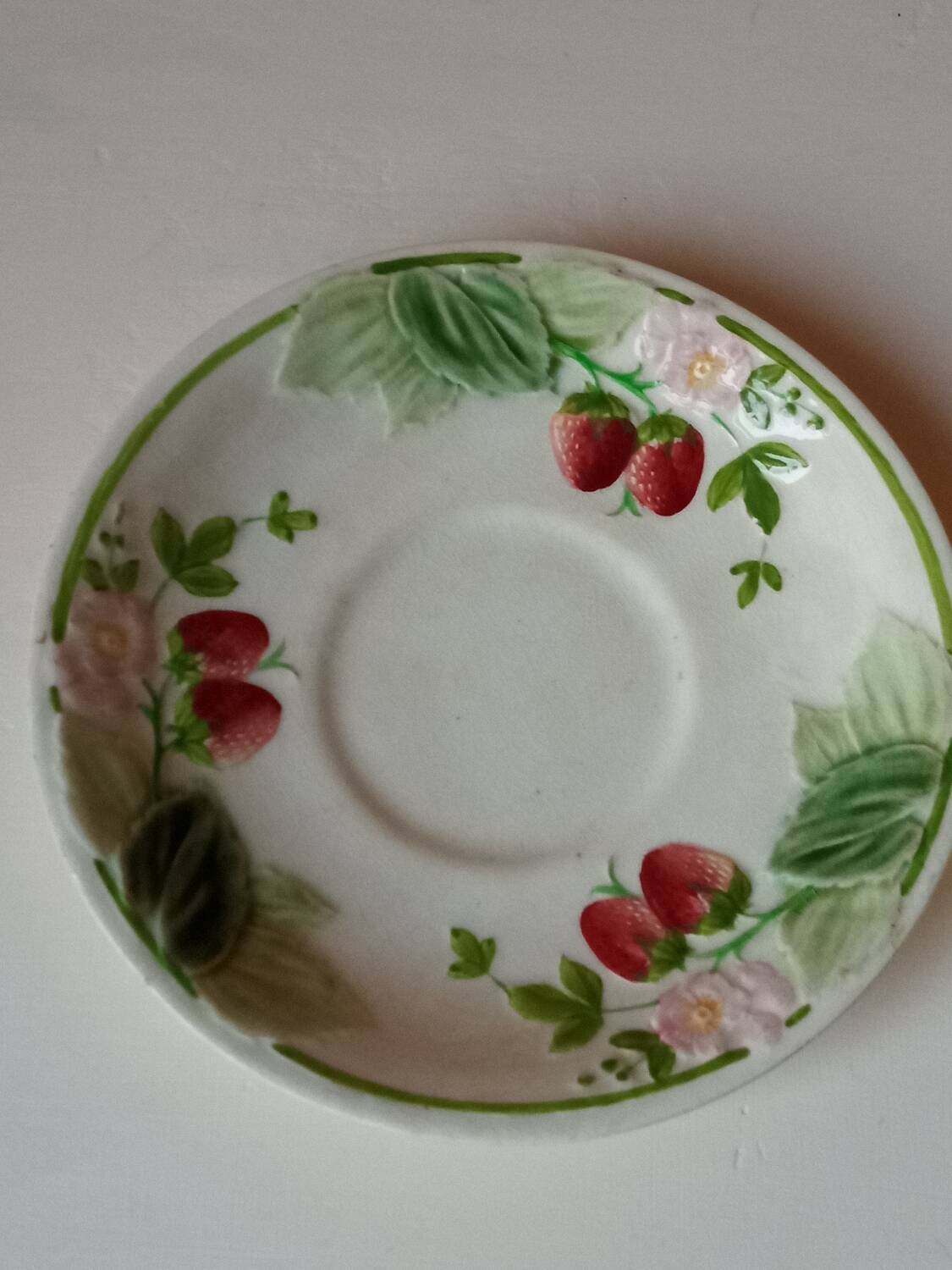 Two earthenware plates, H B, Choisy le roi