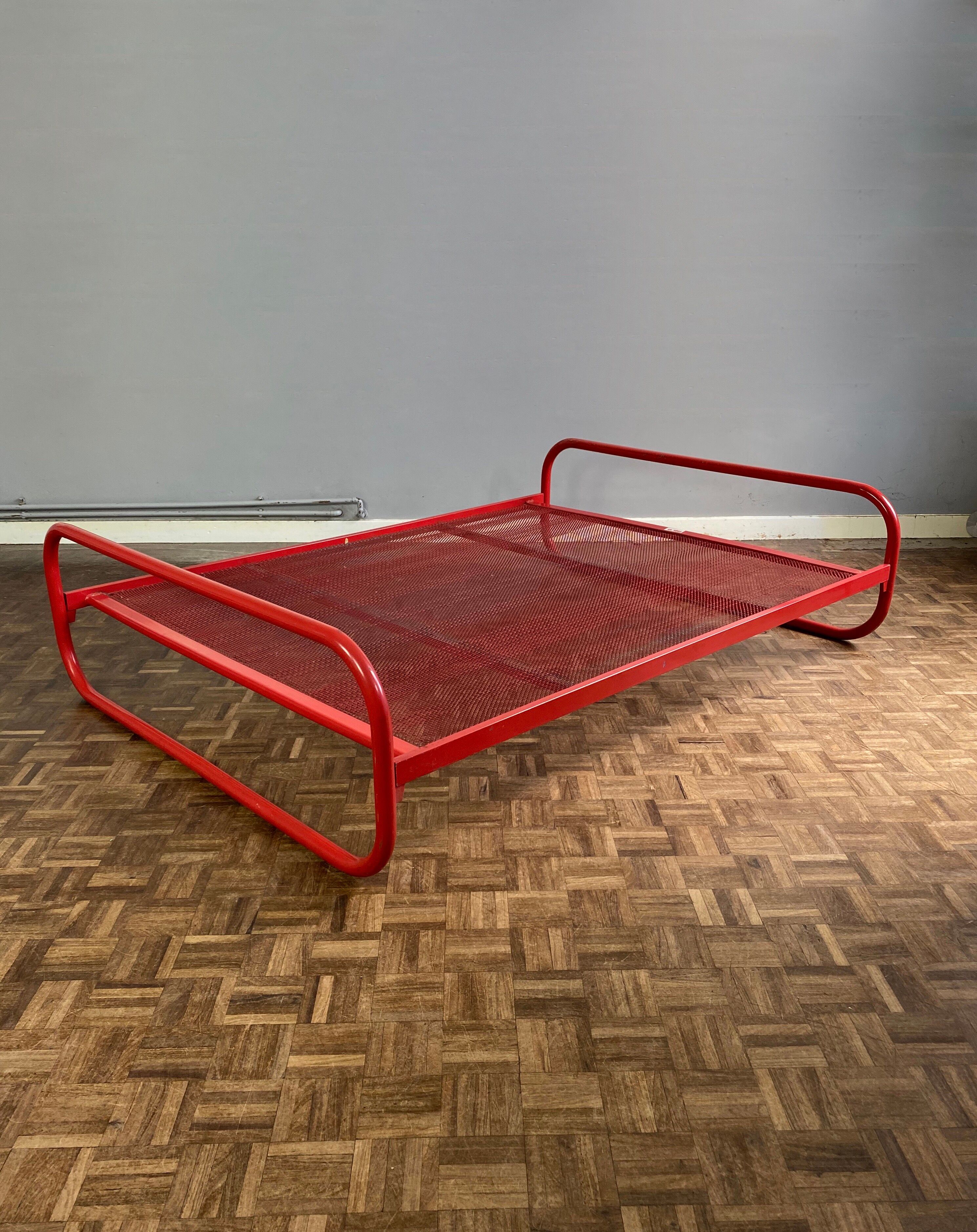 Bauhaus Style Tubular Steel Double Bed Frame, Netherlands, c.1980