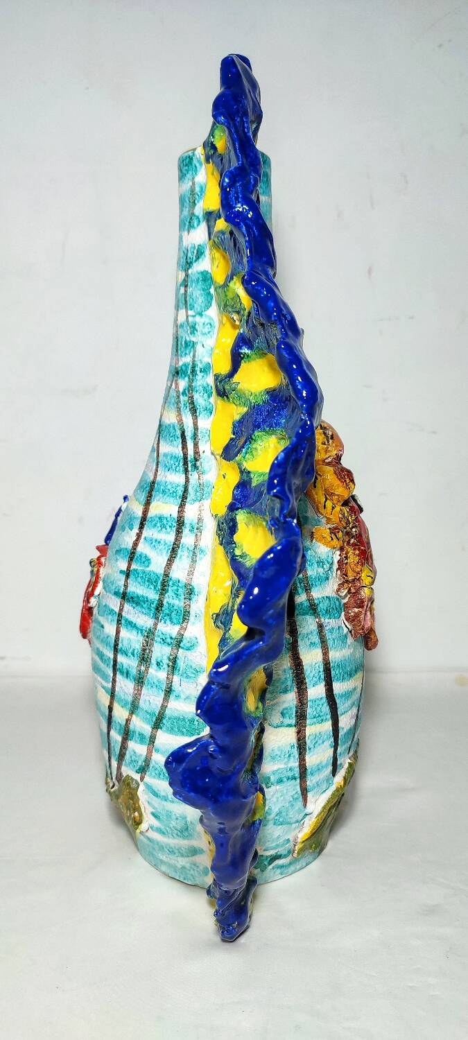 Jarrón de cerámica "IAMA Albisola". Italia, 1970s.