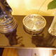 Bar furniture on formica wheels with mirror and lighting - 50s
