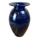 Antique cobalt blue glass vase with golden filigree.