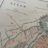 Old map of Lille in the 19th century