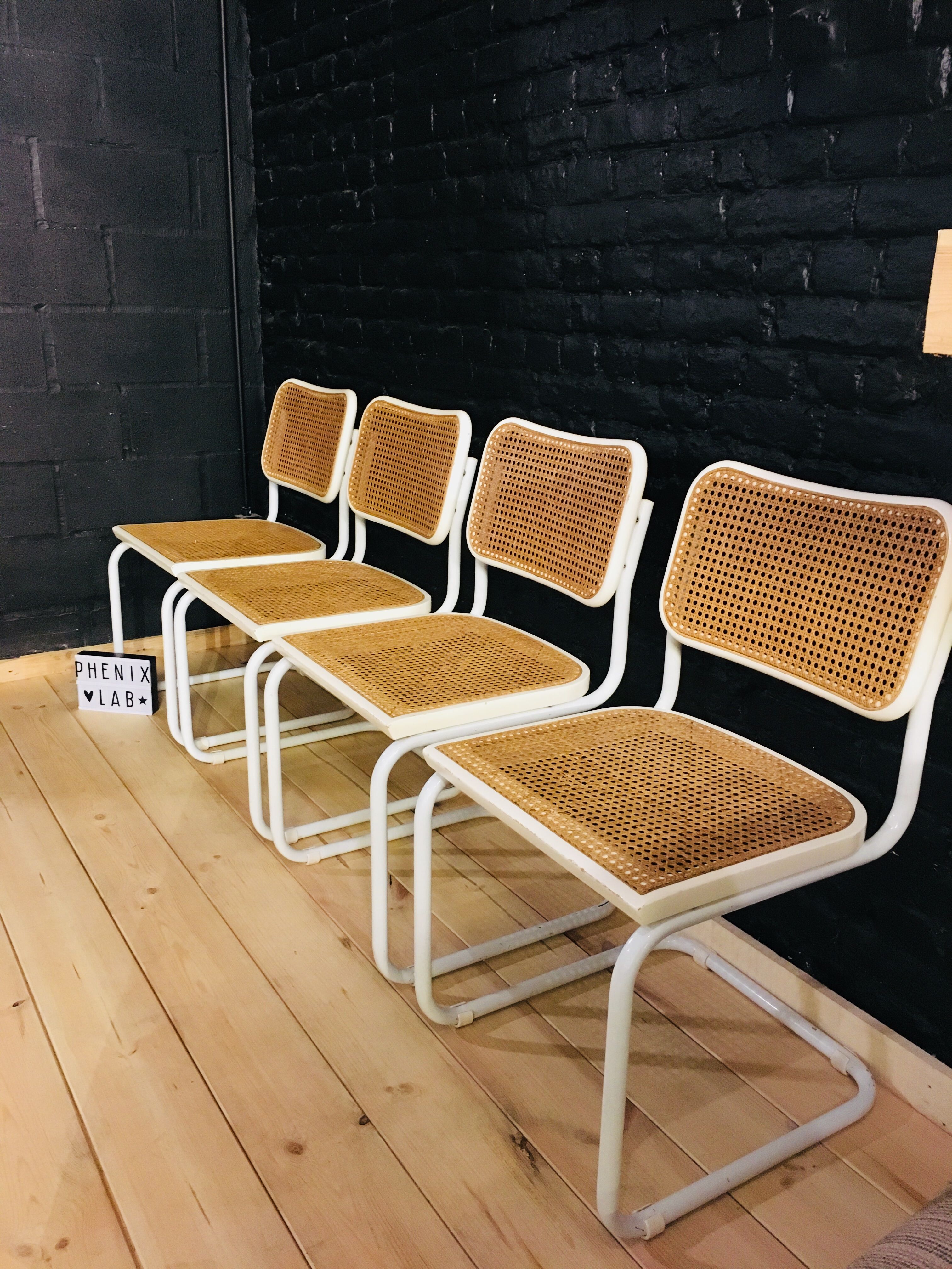 Set of 4 chairs by Marcel Breur model B32 Cesca