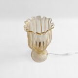 Archimede Seguso Handmade Murano Glass Table Lamp Gold Italian Art Deco 1980s