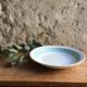 White and turquoise hollow dish