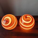 Pair of vintage 80-90 glass ball lamps