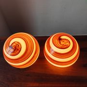 Pair of vintage 80-90 glass ball lamps