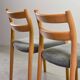 Niels Otto Moller Dining Chairs Model 84 Solid Beech Wood with Grey Velvet
