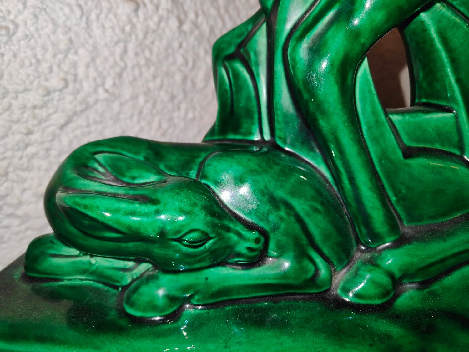 Family of antelopes Faience de Saint Clement by Charles Lemanceau