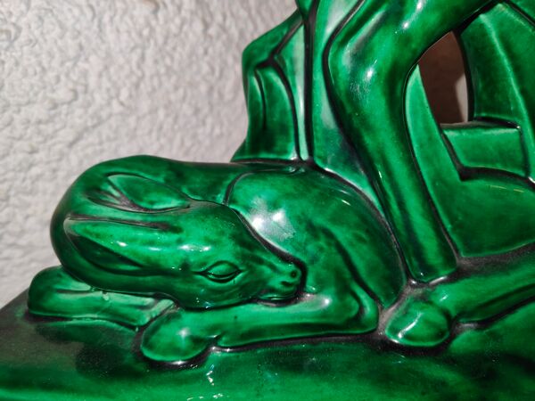 Famille d'antilopes en faience de Saint Clement par Charles Lemanceau