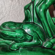 Family of antelopes Faience de Saint Clement by Charles Lemanceau