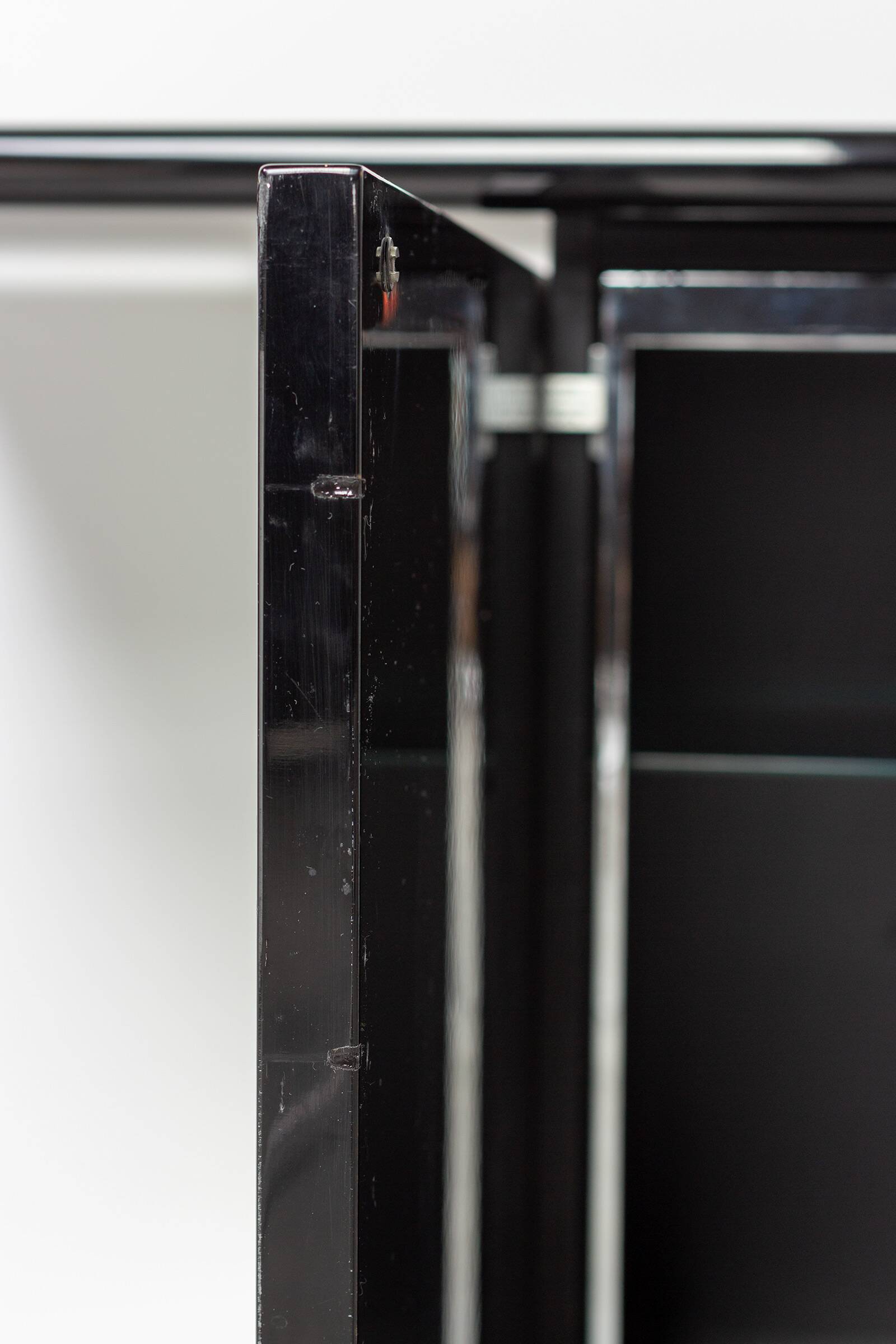 Giotto Stoppino for Acerbis Black Sheraton Sideboard Italy 1980s