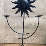 Chandelier soleil en fer forgé 1970