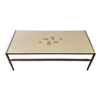 Table basse plateau rotatif scandinave années 60