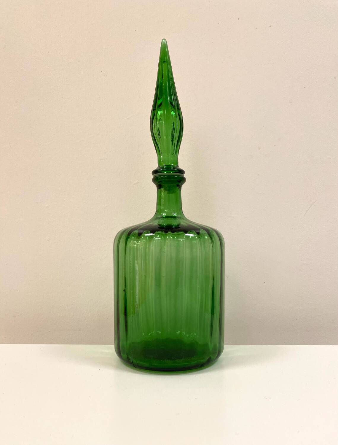 Carafe en verre italien Empoli, années 60