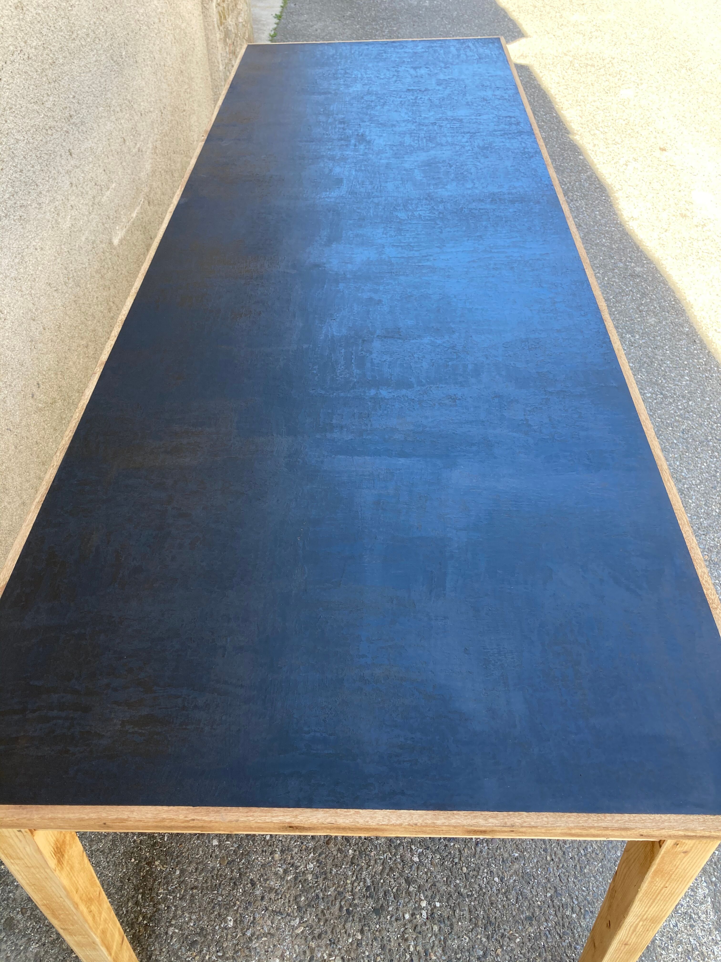 Large black patinated tray table
