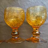 Amber bubble foot glasses