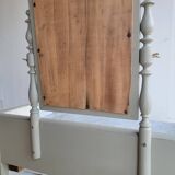 Antique wooden dressing table with marble top and mirror.