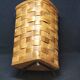 Antique vintage corner woven wooden basket umbrella holder / basket