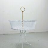 Vintage white metal and brass planter or basked, France 1960s