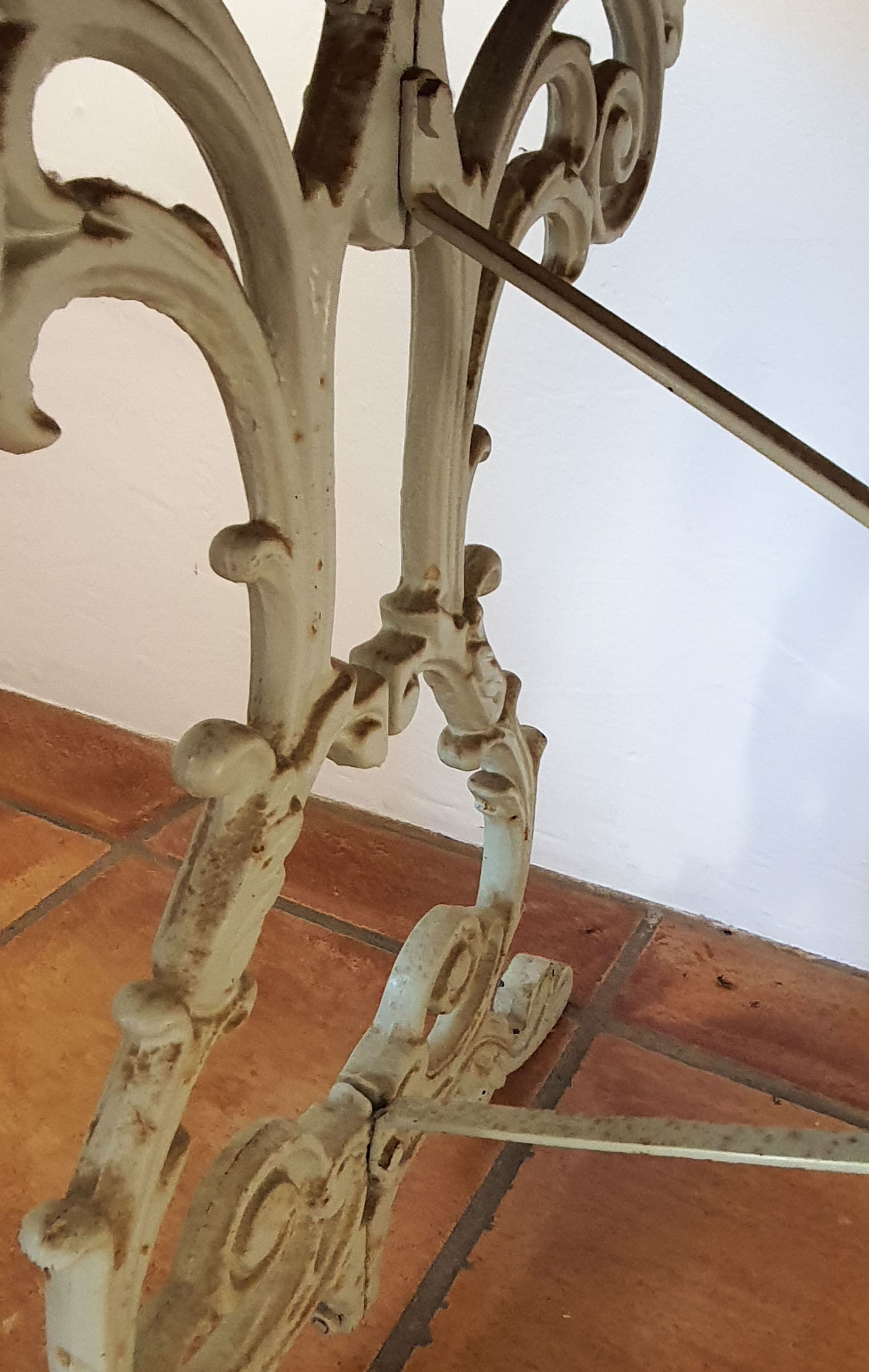 Bistro dining table - wood and wrought iron