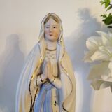 Religious Statuette of the Virgin Mary in Biscuit Porcelain