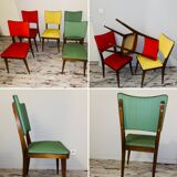 Suite of 5 vintage chair 50s