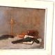 Oil painting on faesite books and lamp - signed 70s