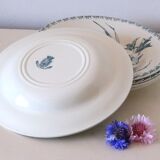 Hollow plates x5, Gien, Glaieul pattern, iron earth