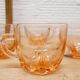 Set 4 cups old pink glass