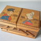 Former worker sewing box in carved wood decoration Normandy