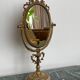 Miroir de Table Victorien Vintage en Laiton sur Base en Marbre, 1950s
