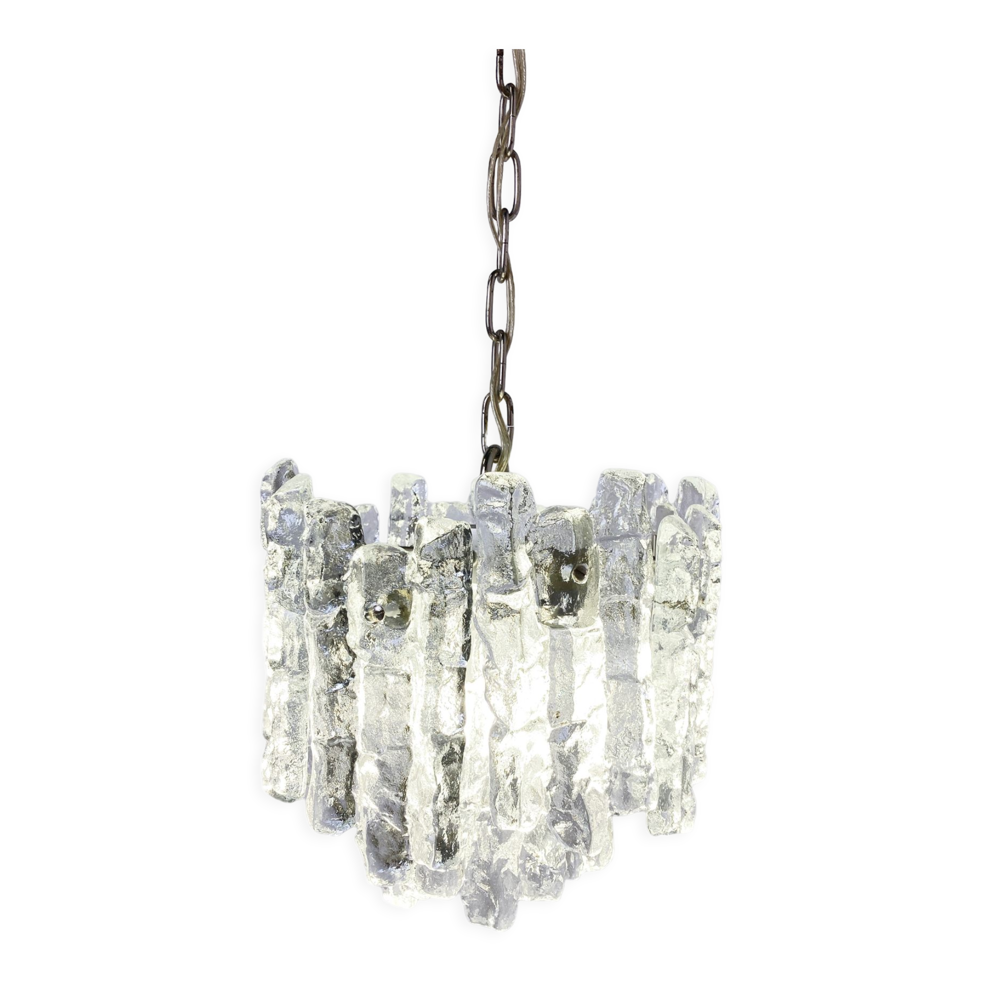 Ice crystal pendant light by Kalmar, 1960s
