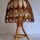 Pair of bamboo bedside lamps