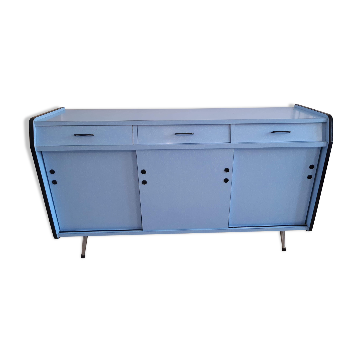 Buffet kitchen low blue formica
