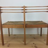 Wooden mulched modernist bench in 1950s