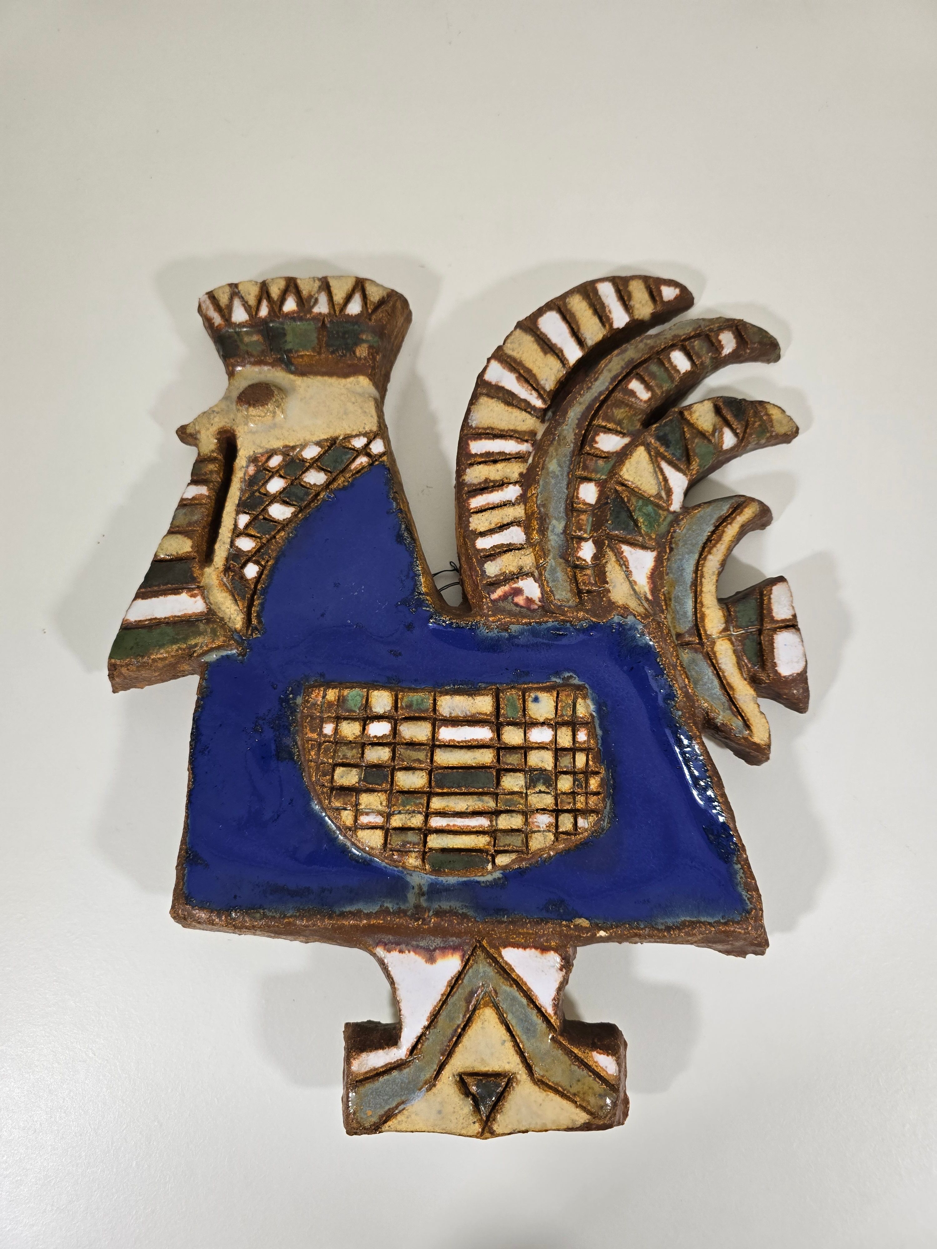 Ceramic wall plaque "Rooster" – Les Argonautes, Vallauris, 1960s