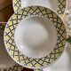 Set of 6 vintage hollow plates with yellow and black décor