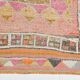 Tapis couloir kilim vintage , Orange, rose et beige boho pastel, 98x332 Cm