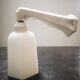 Antique white porcelain wall lamp bathroom art deco 1930 striated opaline tulip
