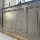 XXL walnut trade counter with multiple drawers
