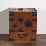 Japanese ko-dansu with hinged lid and paulownia wood drawers, Meiji–Taishō period, circa 1868–1926.