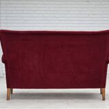 1960s, Swedish 2-seater sofa by Dux Sweden, furniture velour, ash wood.