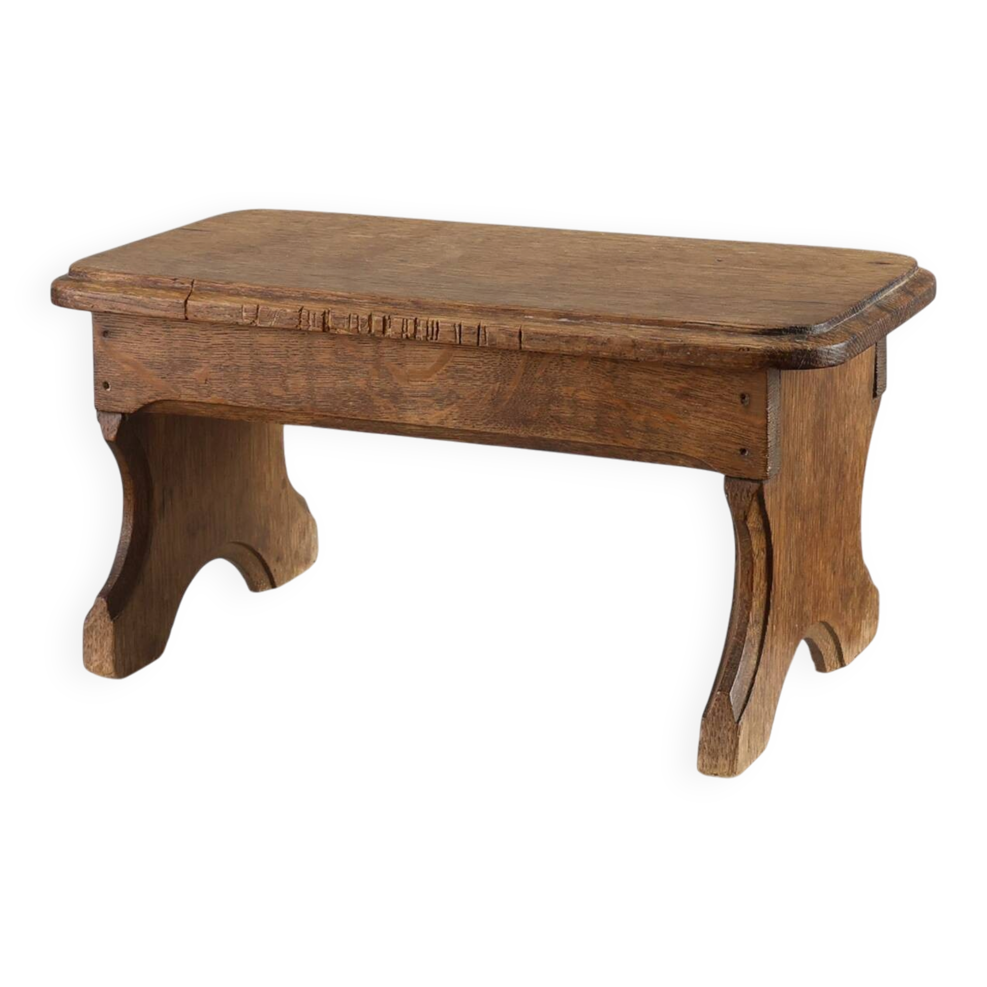 French Provincial Small 19th century rustic oak bench, France