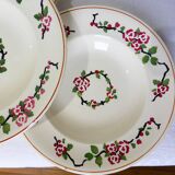 4 Longwy soup plates, Aubépines model 211260
