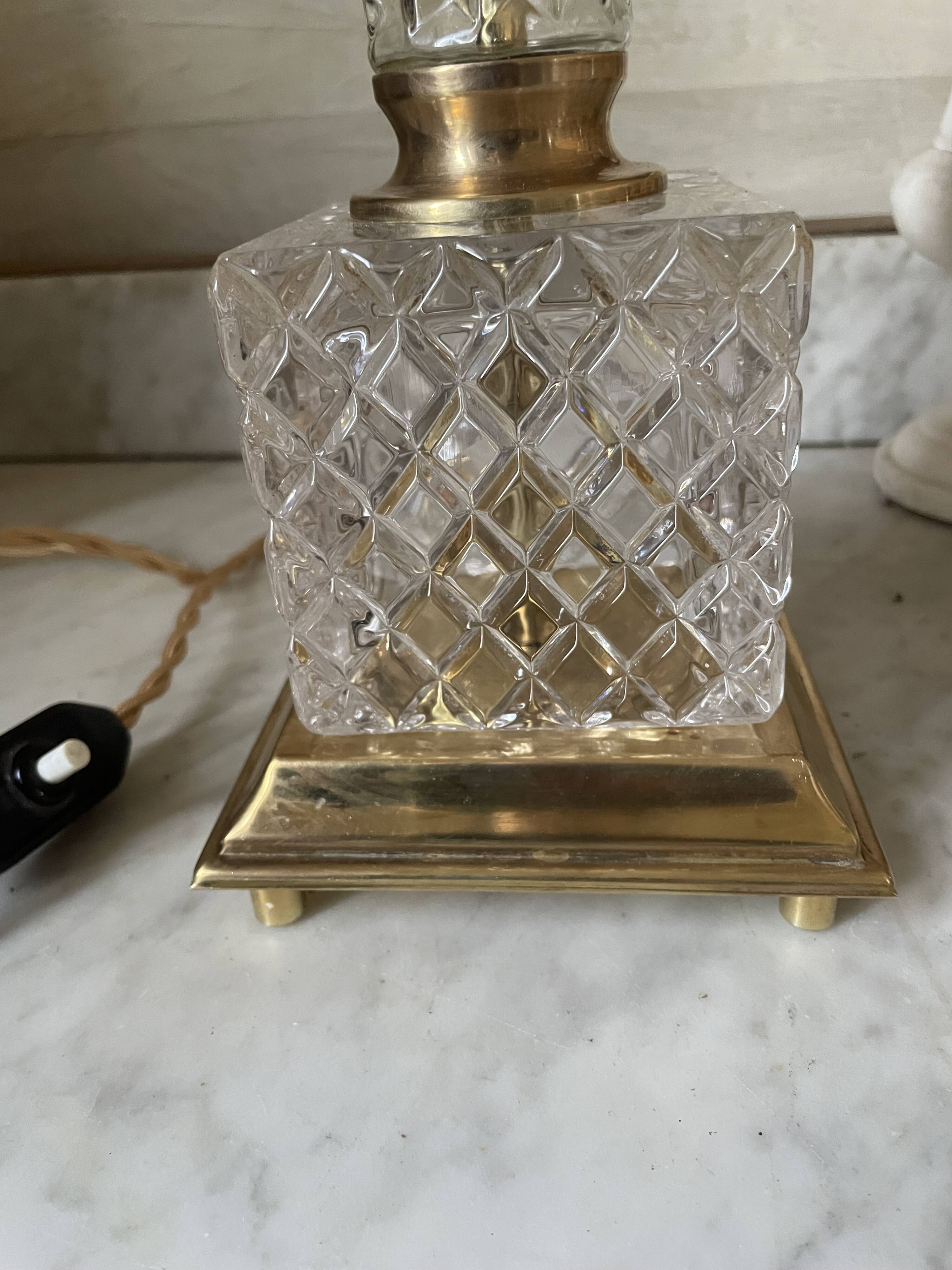 Brass, glass and crystal lamp v