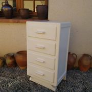 Art Deco chest of drawers in white painted wood with 4 drawers