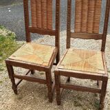 Paire de chaises paillé